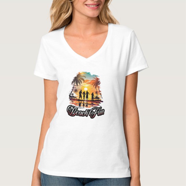 Camiseta decote em V (Frente)