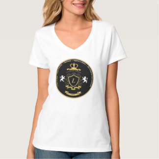 Camiseta decote em V Lewis Crest para mulheres