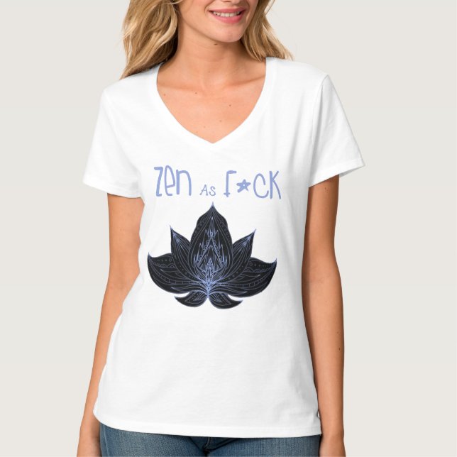 Camiseta decote em V ZEN AS F*CK Gag (Frente)