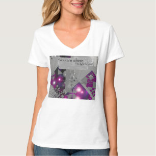 Camiseta Decote V Purple Diamond Glow