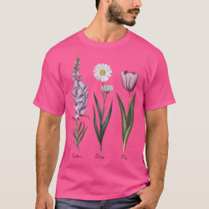 Camiseta Dedal-de-raposa Margarida Tulipa Beleza Floral Bot