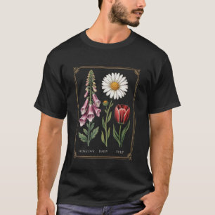 Camiseta Dedal-de-raposa Margarida Tulipa Botânica Floral V