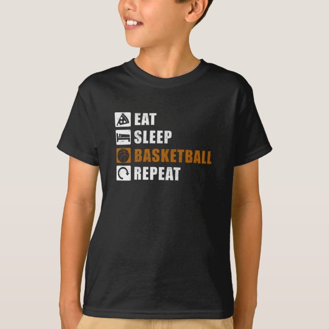 Camiseta Dedicar Ideia ao Jogador de Basquete do Sono (Frente)