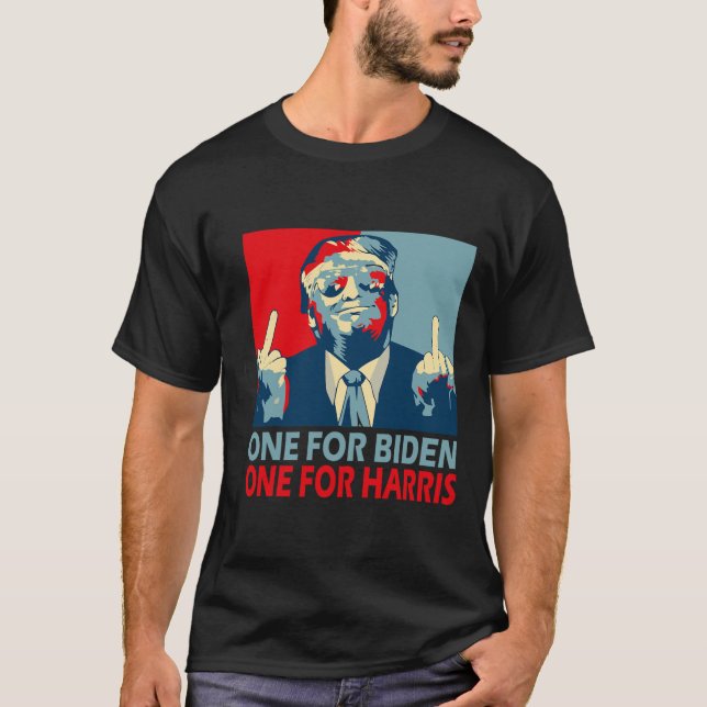 Camiseta Dedo Médio Biden Harris Fla Republicana Americana (Frente)