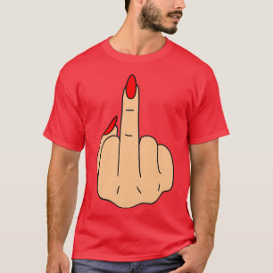 Camiseta Dedo Médio das Unhas Vermelhas