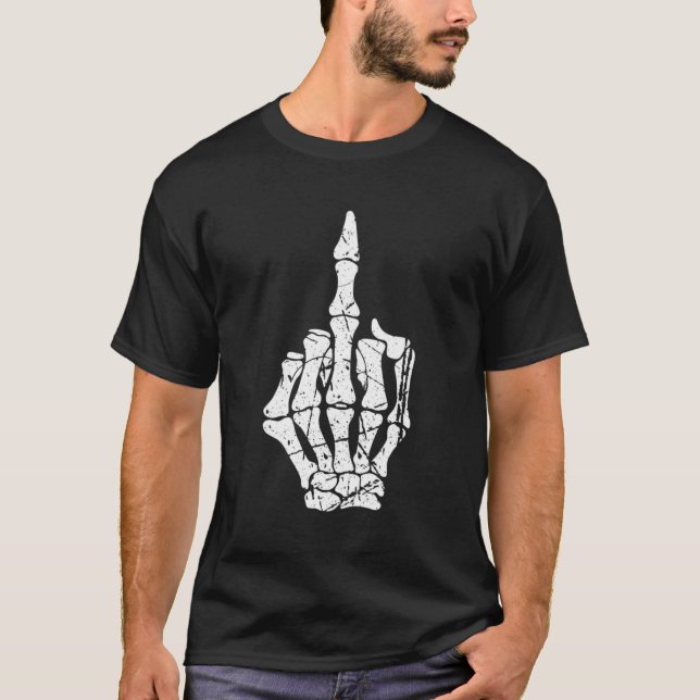 Camiseta Dedo Médio do Esqueleto (Frente)