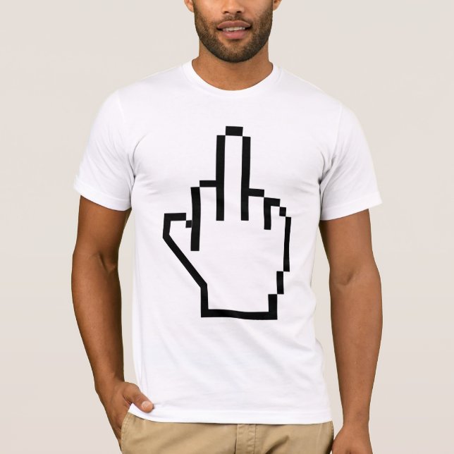Camiseta Dedo médio do pixel (Frente)