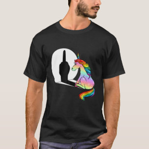 Camiseta Dedo Médio Unicórnio Para Mulheres Sarcasmo Engr