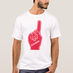 Camiseta Dedo vermelho personalizado da espuma dos esportes