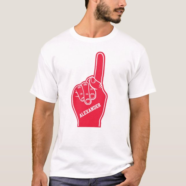 Camiseta Dedo vermelho personalizado da espuma dos esportes (Frente)