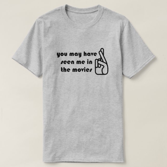 Camiseta Dedos Cruzados Vistos em Filmes Mens GreyTshirt (Frente do Design)