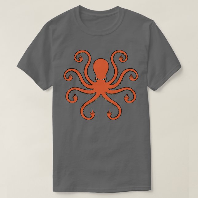 Camiseta Dedos Médios Octopus (Frente do Design)