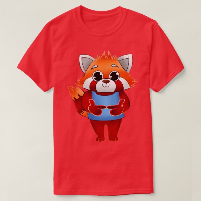 Camiseta Dedos Tímidos da Panda Vermelha (Frente do Design)