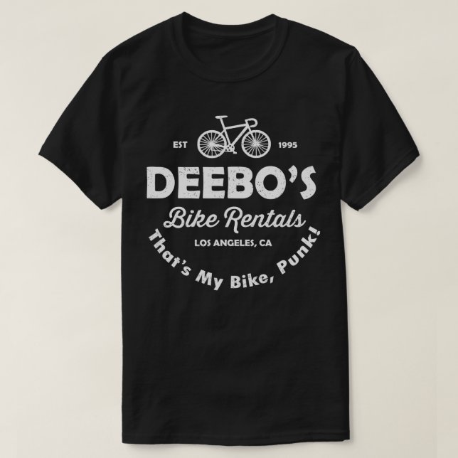 Camiseta Deebos Bike Rental odeia minha bicicleta Punk Funn (Frente do Design)