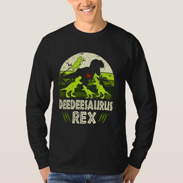 Camiseta Deedee Dinosaur T Rex Deedeesaurus 4 Crianças Famí (Frente)