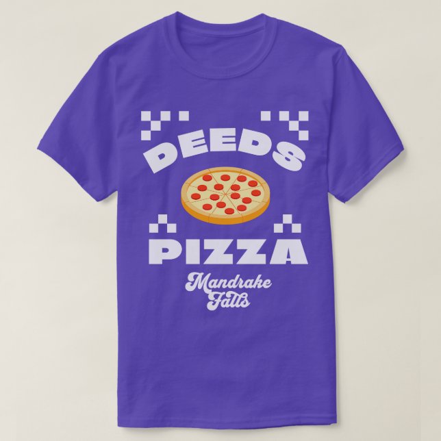 Camiseta Deeds Pizza Mandrake Falls (Frente do Design)