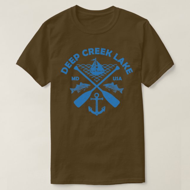 Camiseta Deep Creek Lake Maryland Fishing Boat Paddle Adven (Frente do Design)