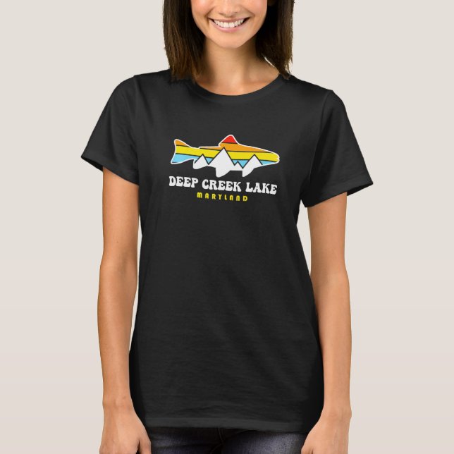 Camiseta Deep Creek Lake State Park Maryland Md Fish Ski (Frente)