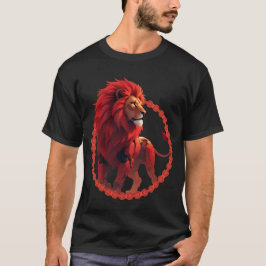 Camiseta Deep Crimson Glow – The Lion of Burning Destiny.  