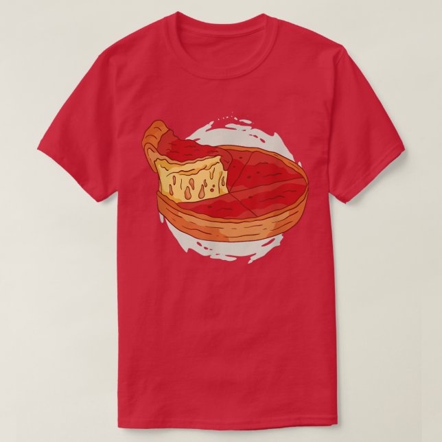 Camiseta Deep Dish Pizza Comida Coma Tasfada (Frente do Design)