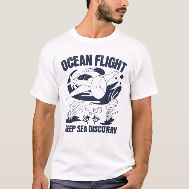 Camiseta Deep Sea & Aircraft Doodle T-Shirt (Frente)