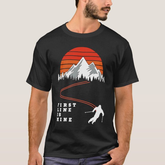 Camiseta Deep snow downhill skiing Powder First Line Ski Ho (Frente)