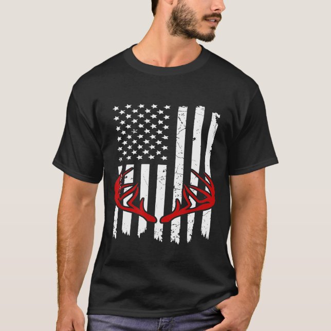 Camiseta Deer Antler Bow Hunt 2020 Tee Whitetail Hunter Ame (Frente)