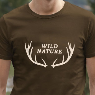Camiseta Deer Antlers e Natureza Selvagem