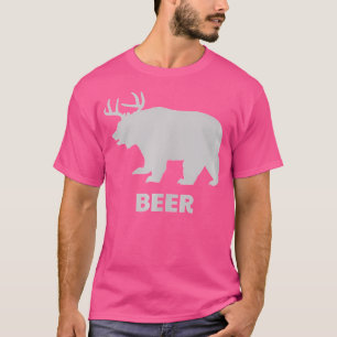 Camiseta Deer Antlers Grizzly Beer Beer Custa Beber Bebida