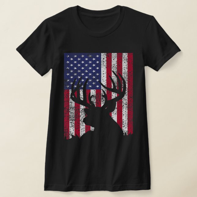 Camiseta Deer Arco Caçando Tee Whitetail Hunter American Fl (Postura )