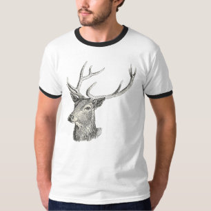 Camiseta Deer Buck Head com Amarradores Caçando Desenho