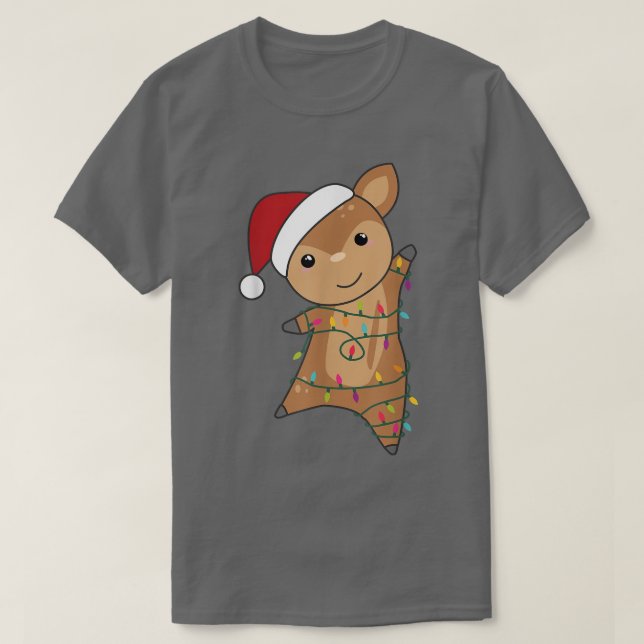 Camiseta Deer Christmas Santa Clauses Fairy Lights Deers (Frente do Design)
