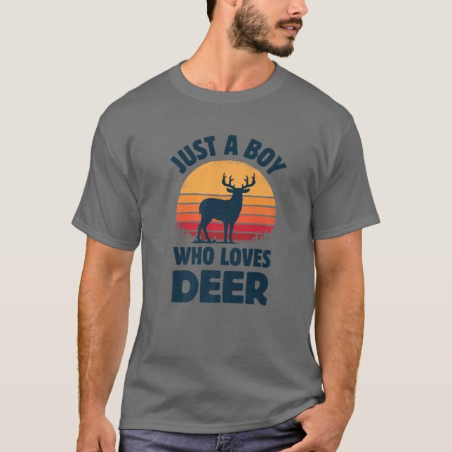 Camiseta Deer É Apenas Um Menino Que Ama A Galinha De Elk. (Frente)