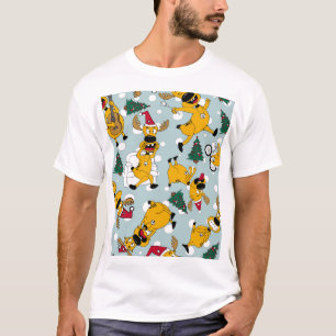 Camiseta Deer Festivo: Design do Padrão de Natal