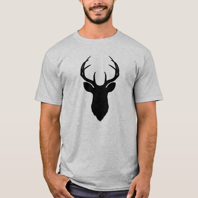 Camiseta Deer Head Antlers Rustic Country Modern (Frente)