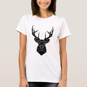 Camiseta Deer Head Geométrico Arquivo Ai Silhouette Stag