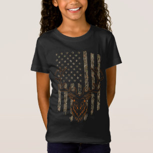 Camiseta Deer Hunter American Flag Camouflage Deer Hun