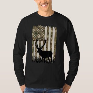Camiseta Deer Hunter Camo Hunter American Flag Us Elk