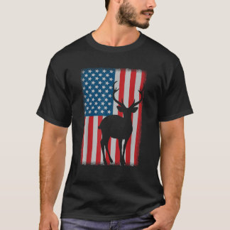 Camiseta Deer Hunting American Flag