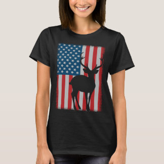 Camiseta Deer Hunting American Flag