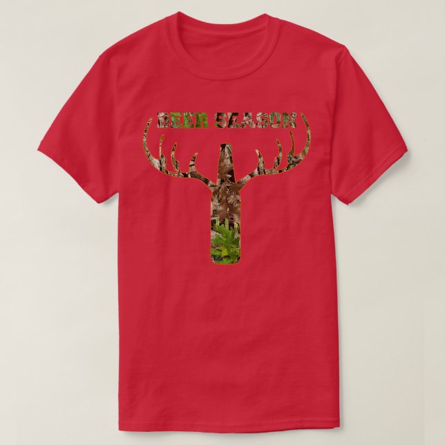 Camiseta Deer Hunting Beer Season Whitetail Buck  (Frente do Design)
