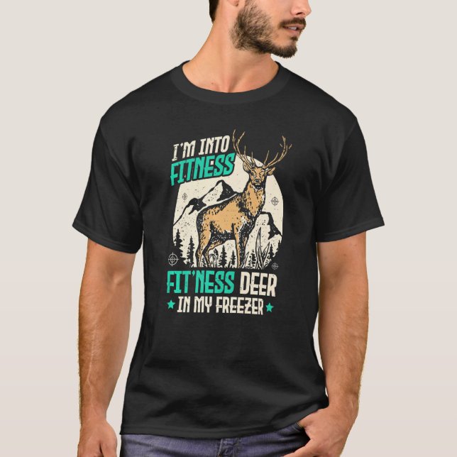 Camiseta Deer Hunting Piada Eu estou na Malhação Ajustado D (Frente)