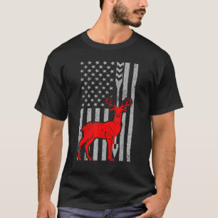 Camiseta Deer Hunting Rifle American Flag Archery For Hunte