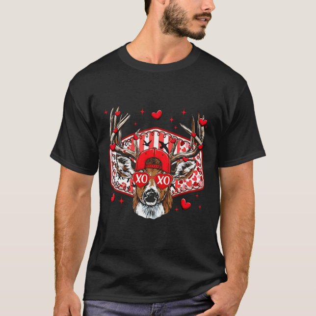 Camiseta Deer Hunting Xoxo Valentine Buck Boys Cap Men Wome (Frente)