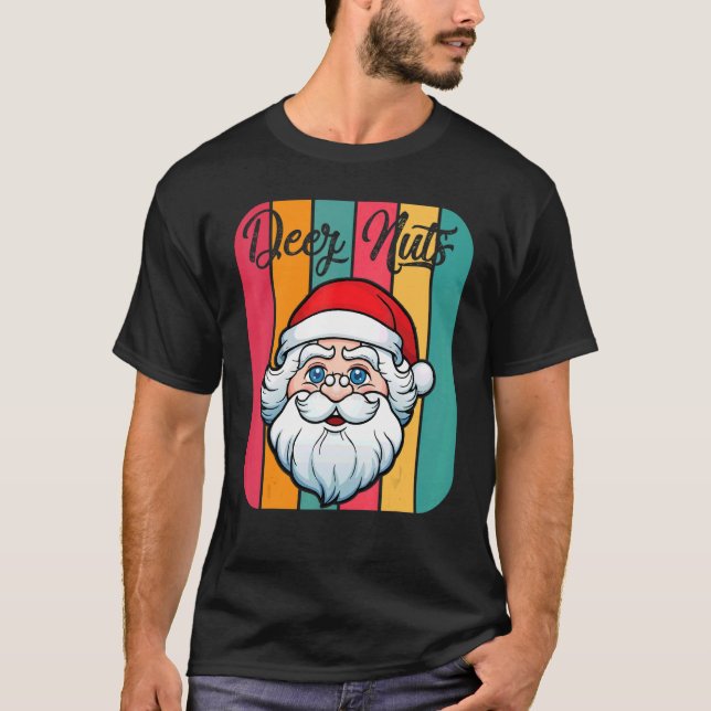 Camiseta Deer Loucos Caros Papais noeis Eles São Os Maldito (Frente)