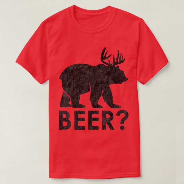 Camiseta Deer Plus Bear Igual À Cerveja Engraçada (Frente do Design)