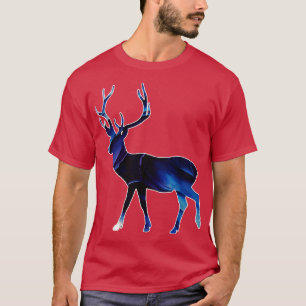 Camiseta Deer Silhouette Abstrato Purple Art