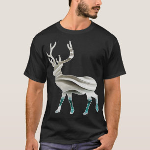 Camiseta Deer Silhouette Sea Water And Foam Trabalho de art
