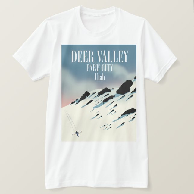 Camiseta Deer Valley, park city, Utah, ski poster (Frente do Design)