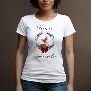 Camiseta Deer Winter Greenery Chá de fraldas